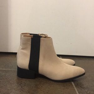 Tan suede booties